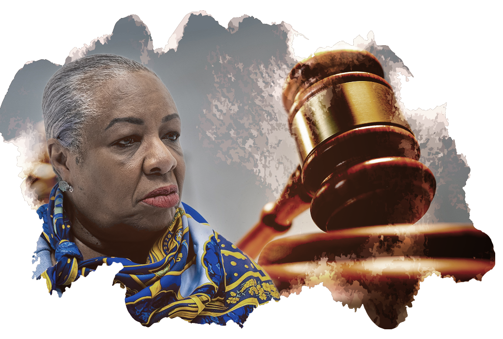 Denise with gavel to the right of her